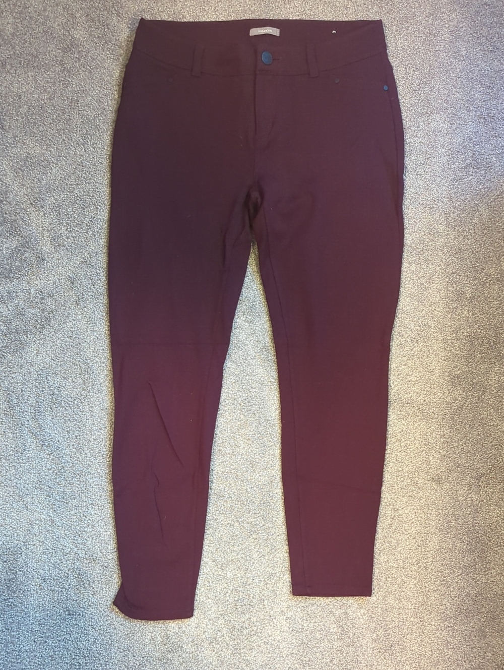 Maurices Women's Cropped Stretch Pants in Burgundy